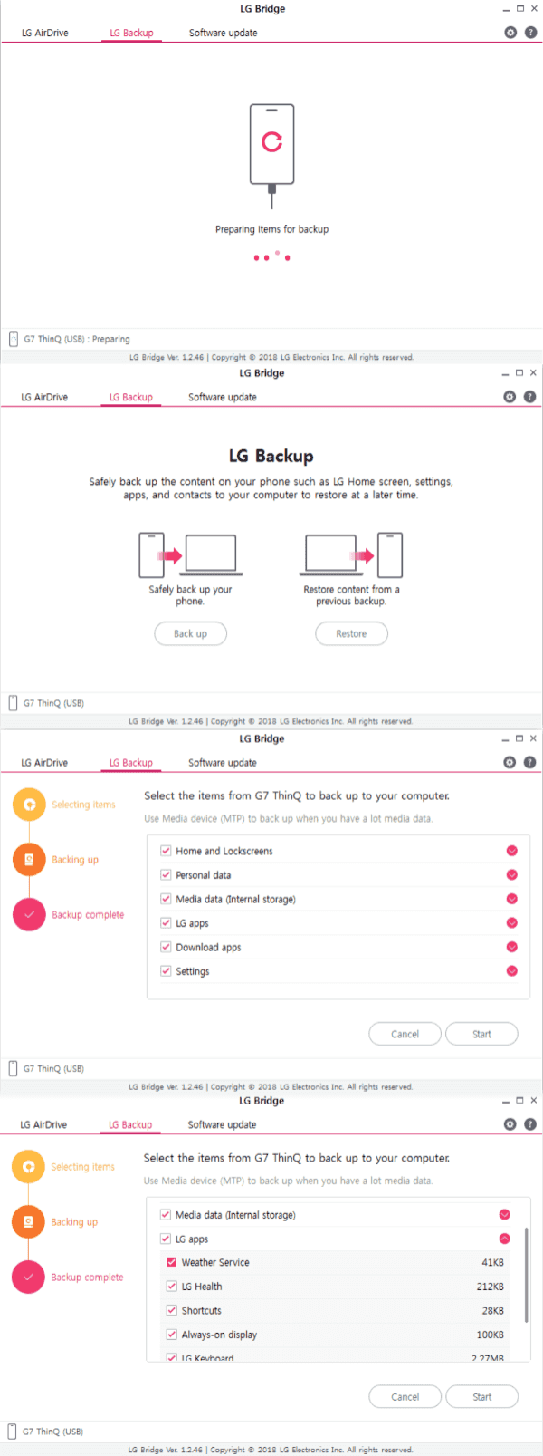 LG Backup and Restore