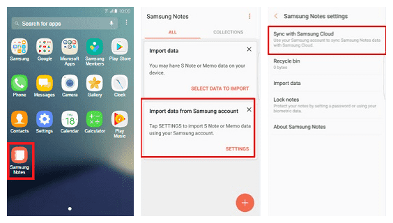 Samsung Notes Backup