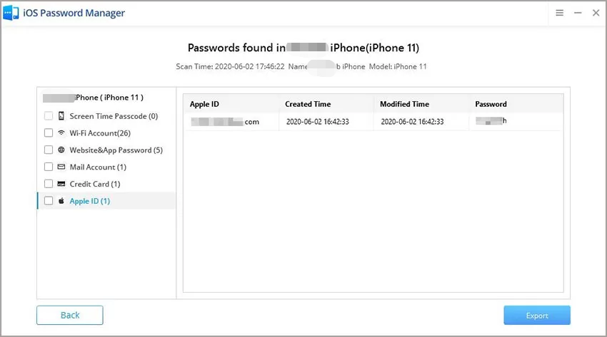 export iphone passwords to csv