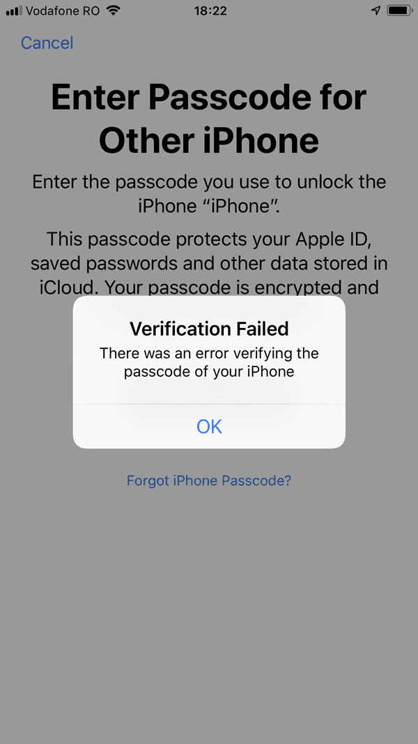 iCloud Verification Failed