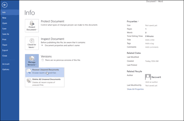 Recover Deleted Excel File