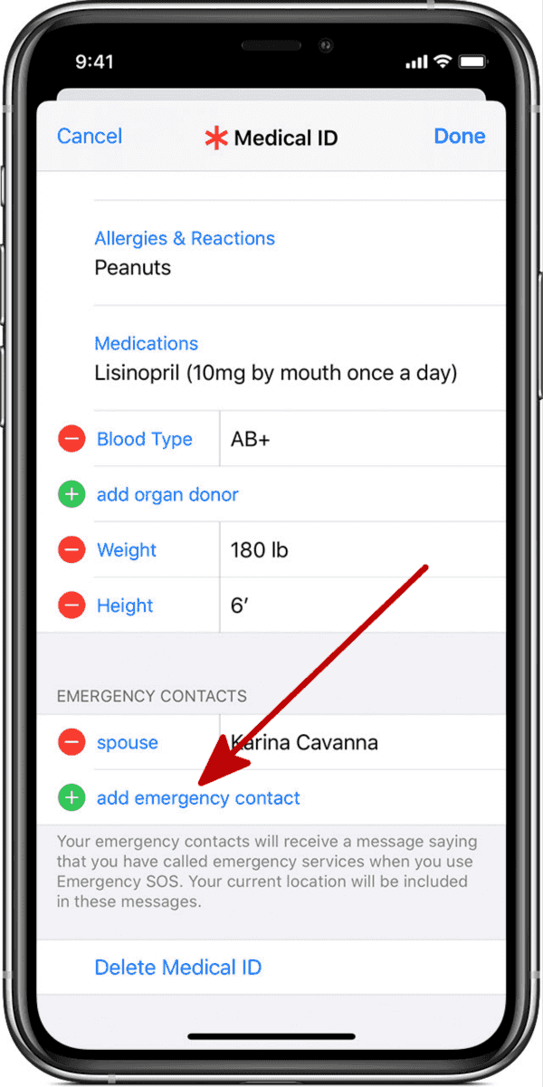 how to call emergency contact on found iphone