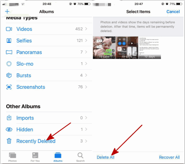 How to delete all photos from iPhone