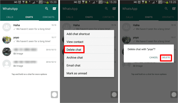 how to delete messages on whatsapp