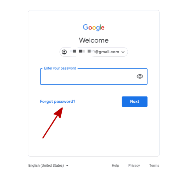 Google Account Forgot Password