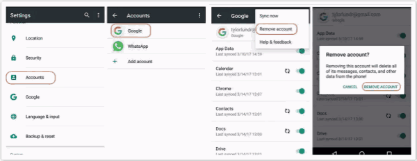 How to delete Google account from phone