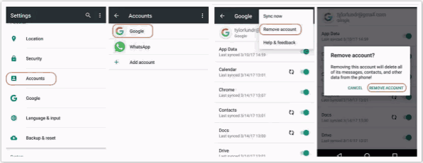 How to remove Google account from phone