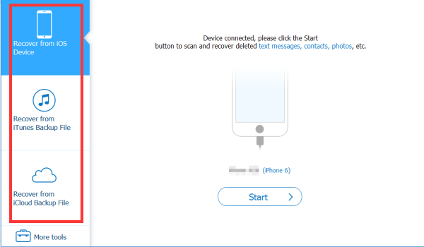 3 methods to recover data,recover from iOS device/from iTunes Backup File