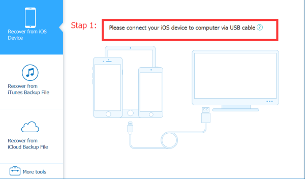 connect iOs device to computer via USB cable