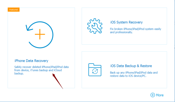 Click here to safly recover deleted iOS data from device,iTunes backup and iCloud backup