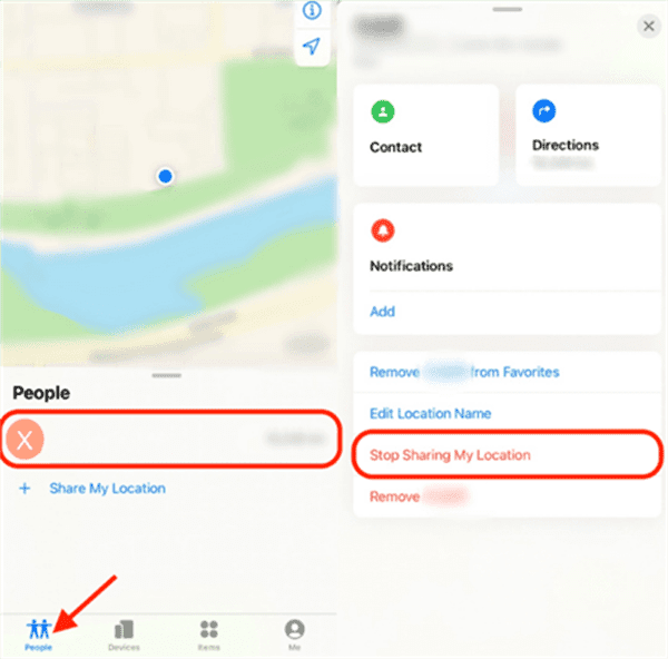 Stop Sharing Location without Notifying