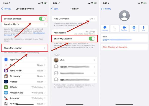 how to hide location on iphone