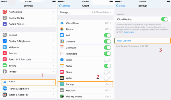 Backup iPhone photos to iCloud