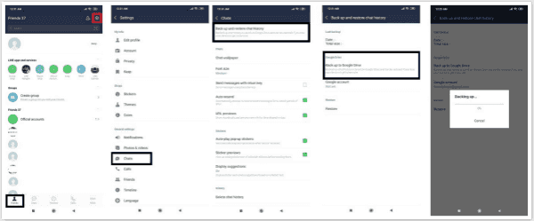 how to backup LINE chat to google drive