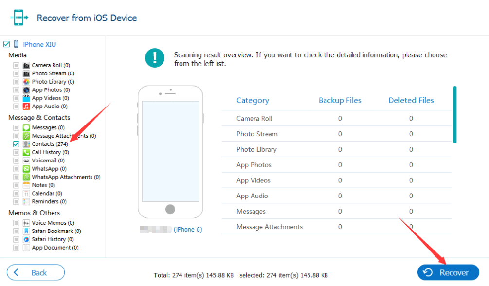 Restore contacts iPhone