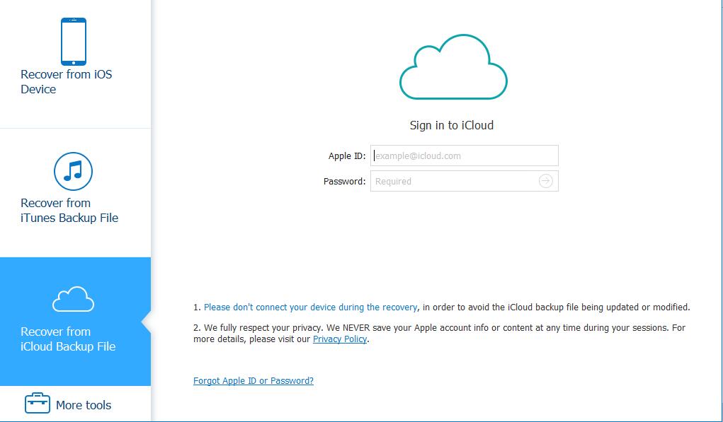 Sign in iCloud account