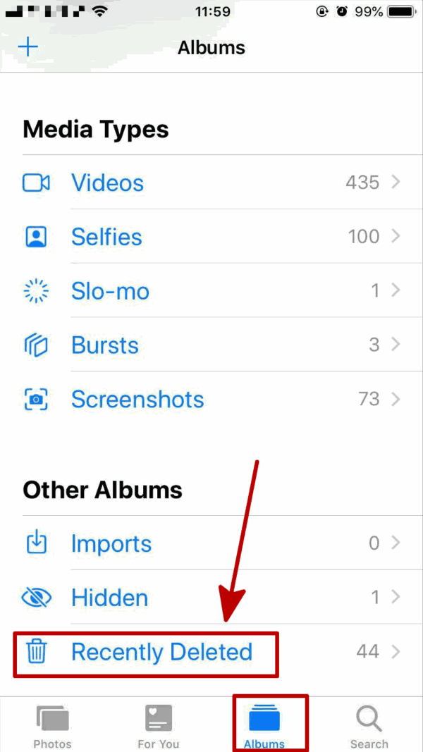 Recover photos from recently deleted Recover photos from recently deleted