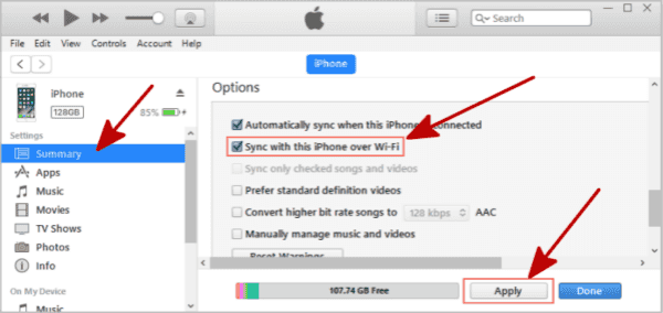 Sync iPhone to iTunes