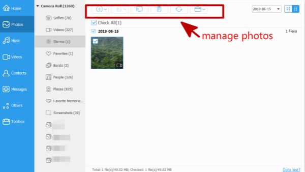 Manageable iDevice data type