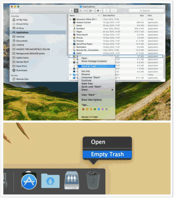 How to empty trash on Mac