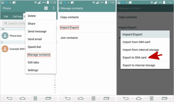 Import contacts from SIM to Huawei