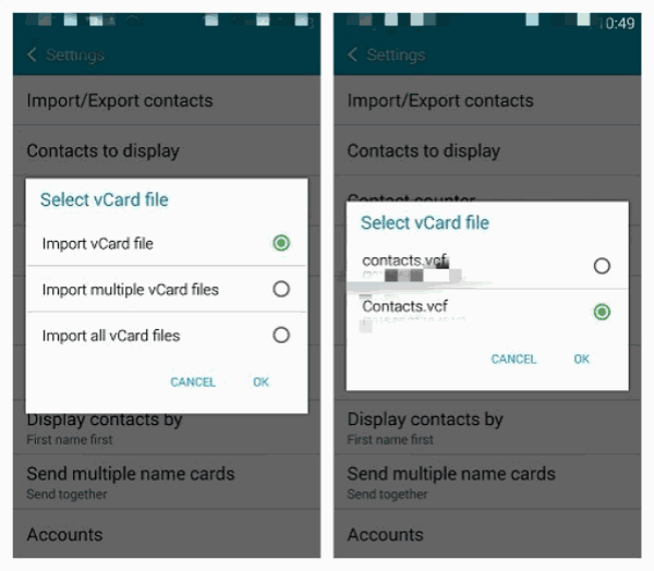 Import contacts from Vcard Import contacts from Vcard