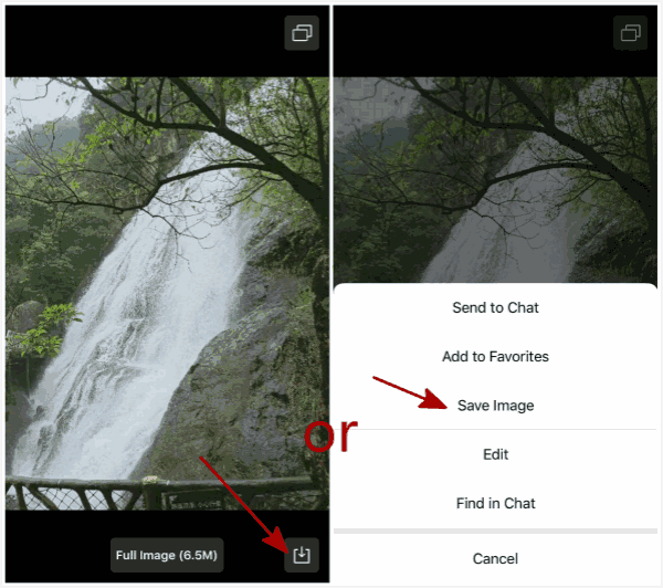 Save photos from Wechat to Huawei