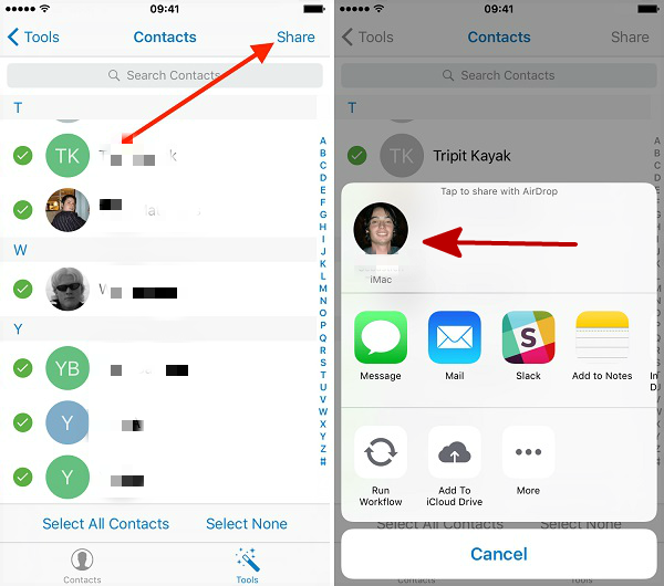 Transfer contacts from iPhone to iPad