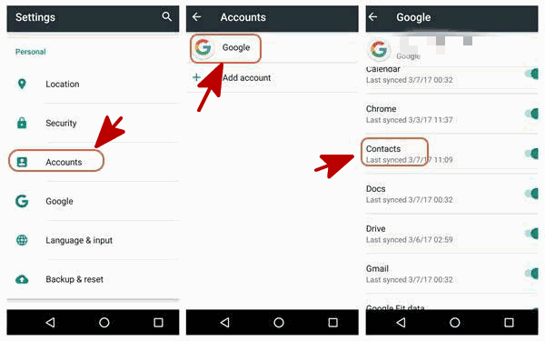 Sync contacts from Google to Huawei