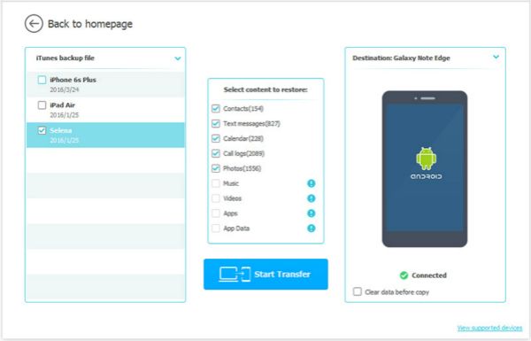 Restore from backups