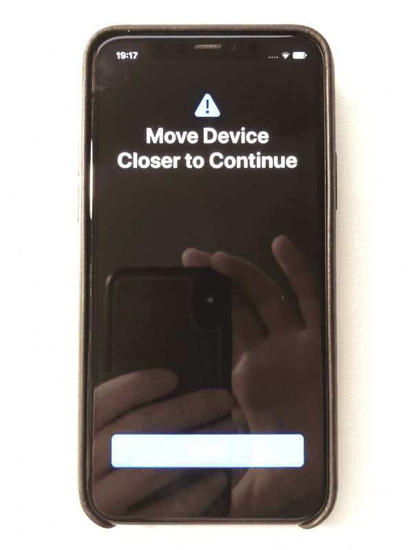 Move Device Closer to Continue Stuck