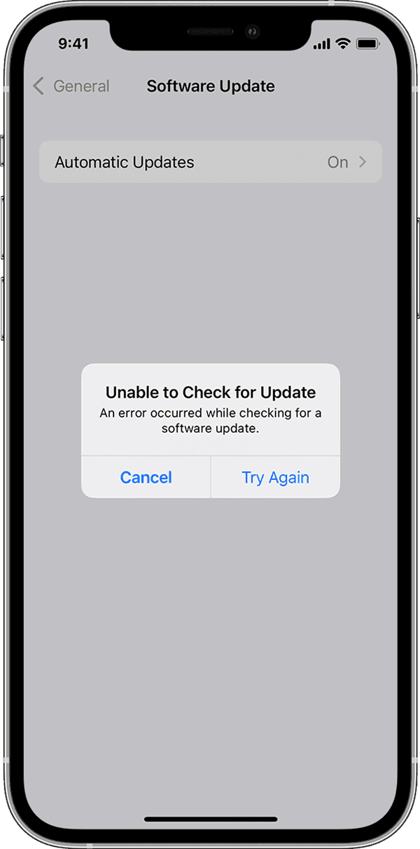 iPhone Unable to Check for Update