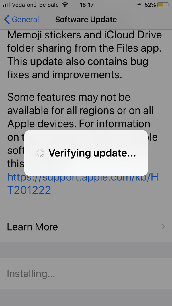 Phone Stuck on Verifying Update
