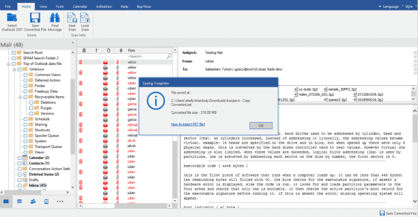 OST to PST converter