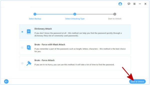 Select backup recover type Select backup recover type