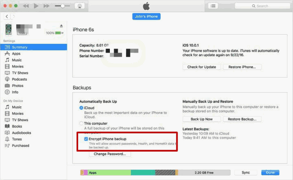 How to recover iTunes backup password