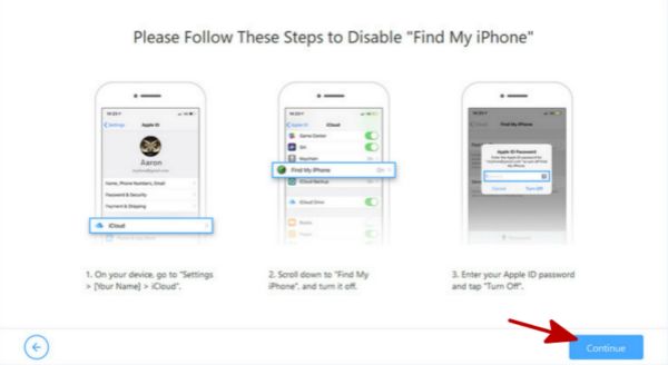 Disable Find My iPhone