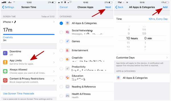 How to set screen time on iPhone