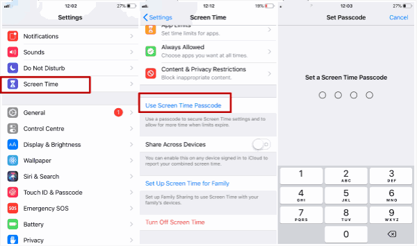 How to reset screen time passcode