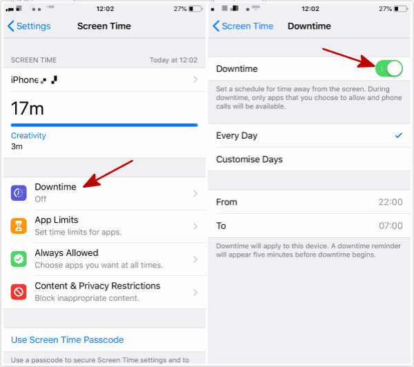 How to set screen time on iPhone