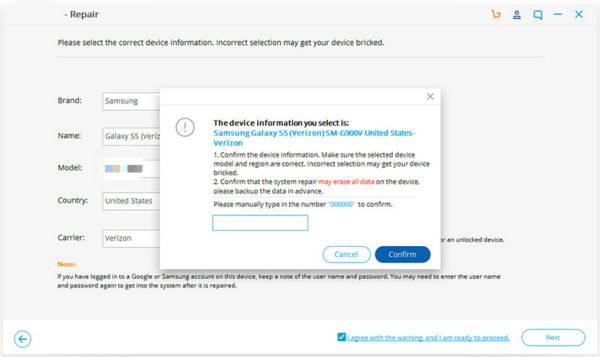 Confirm Samsung model Confirm Samsung model