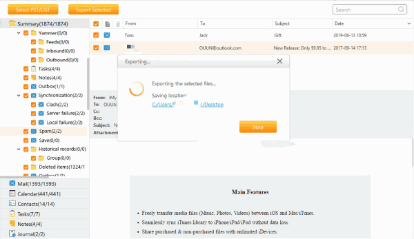 Exporting Outlook Exporting Outlook