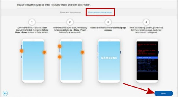 Recovery mode without home button Recovery mode without home button
