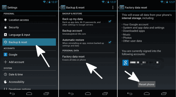How to factory reset Samsung tablet