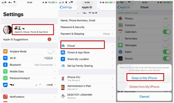 Remove iCloud account from iPhone with password