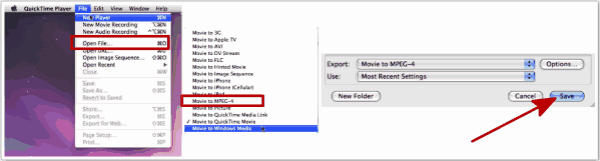 Change a MOV file to MP4