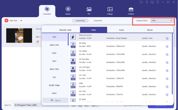 MP4 to MOV converter