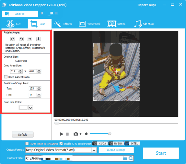 Crop video for Instagram Crop video for Instagram