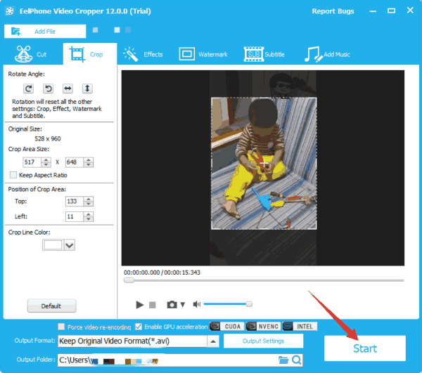 Crop video for Instagram Crop video for Instagram