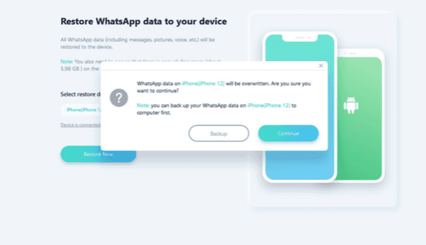 Restore WhatsApp from Huawei to iPhone
